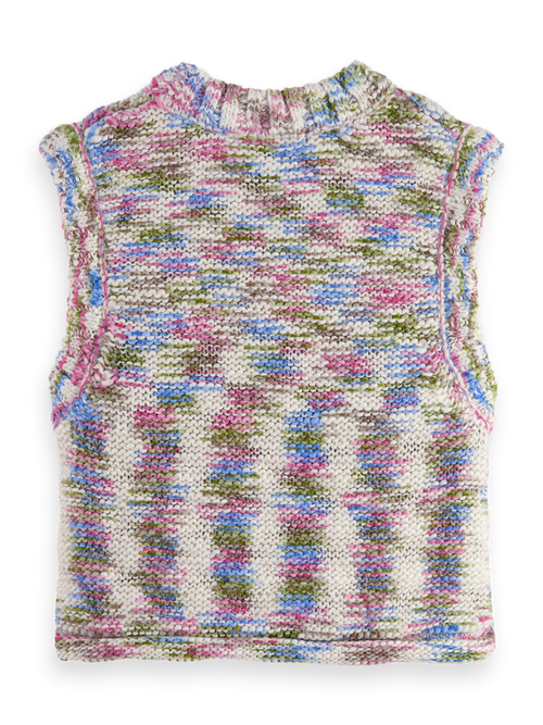 Multi-color melange vest