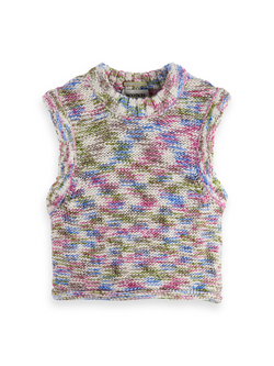 Multi-color melange vest