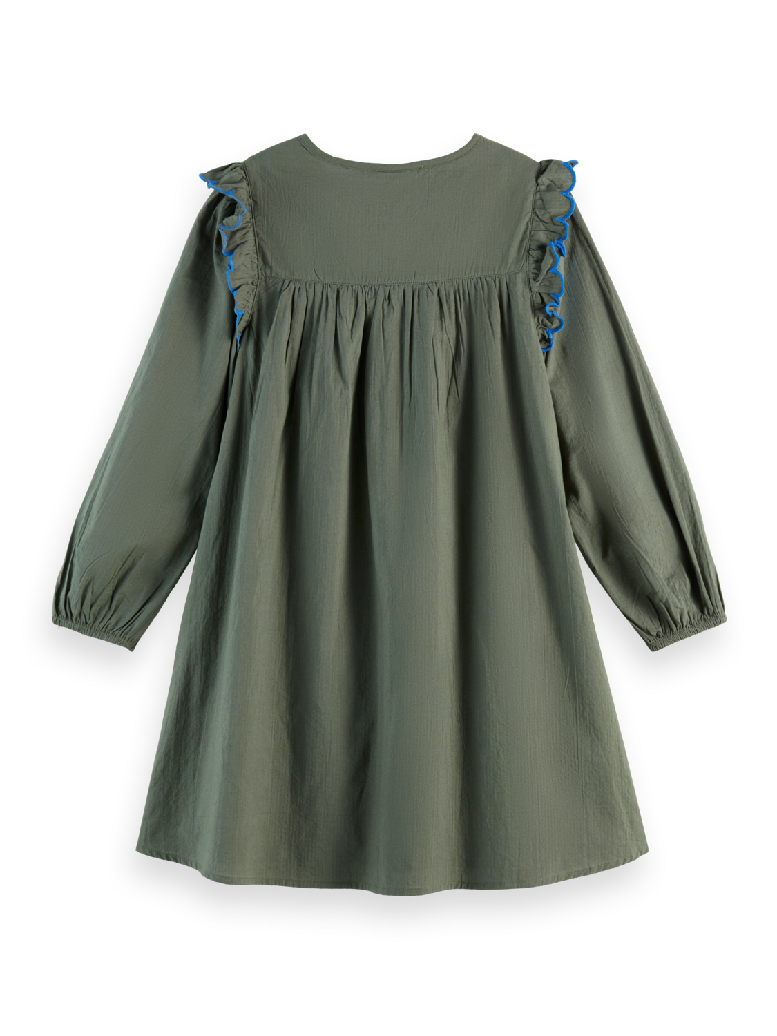 Girls Seersucker embroidered dress