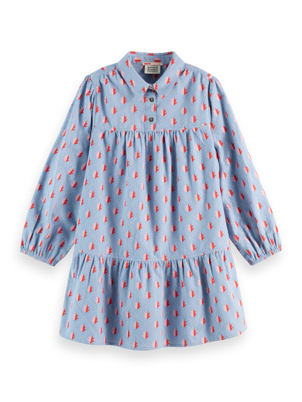 Girls Cotton flannel printed dress