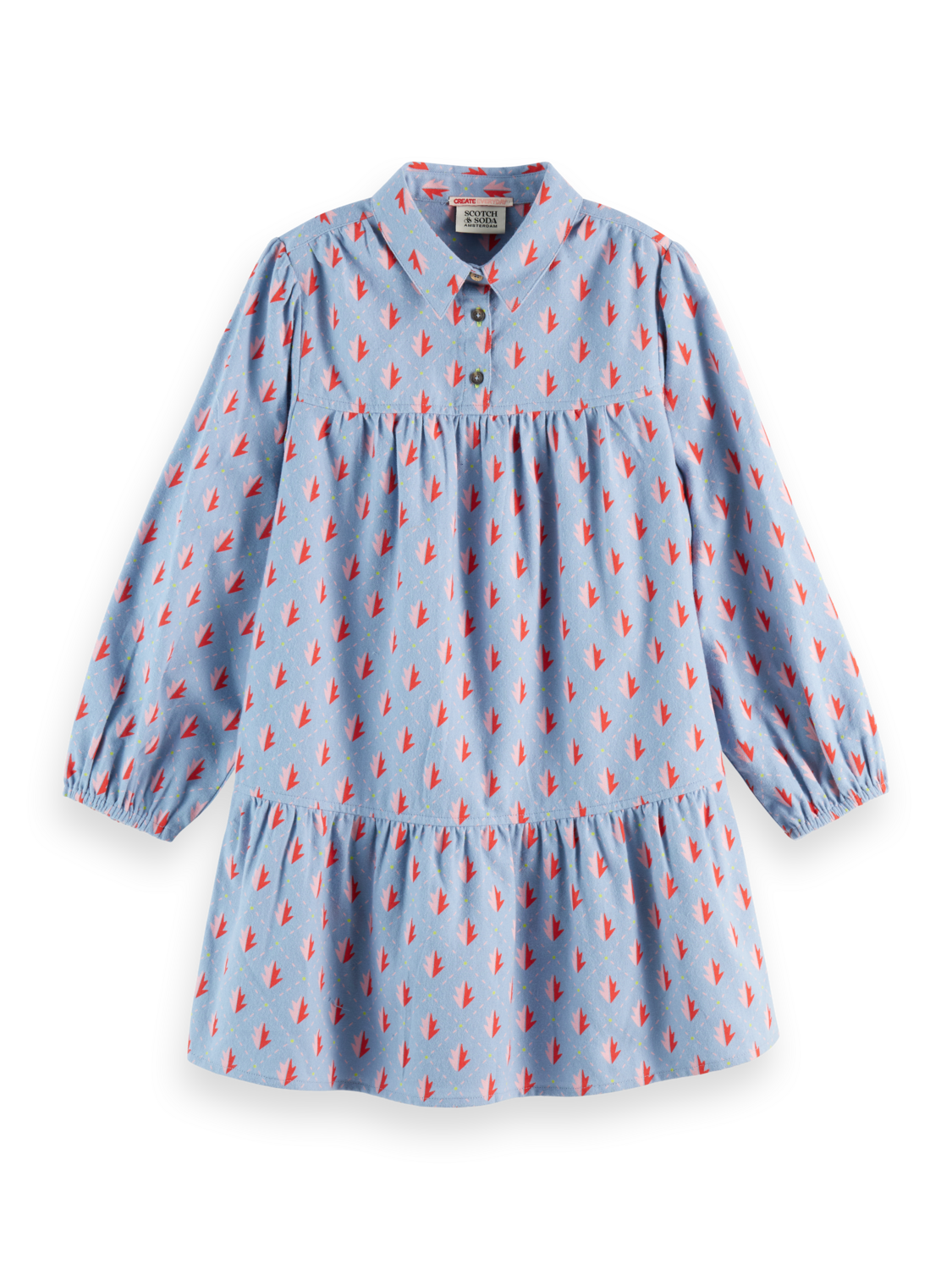 Girls Cotton flannel printed dress