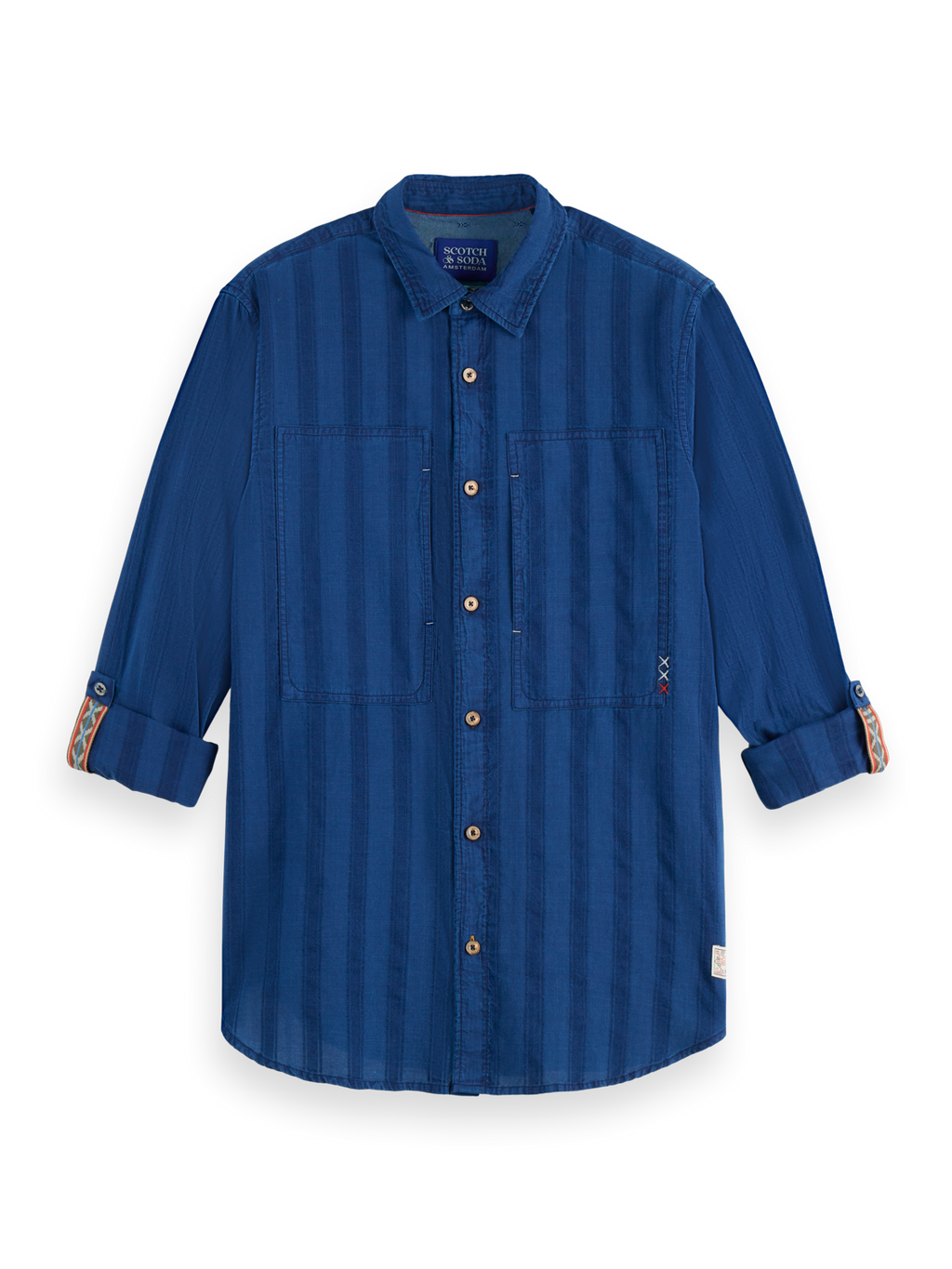 Textured striped weave shirt
