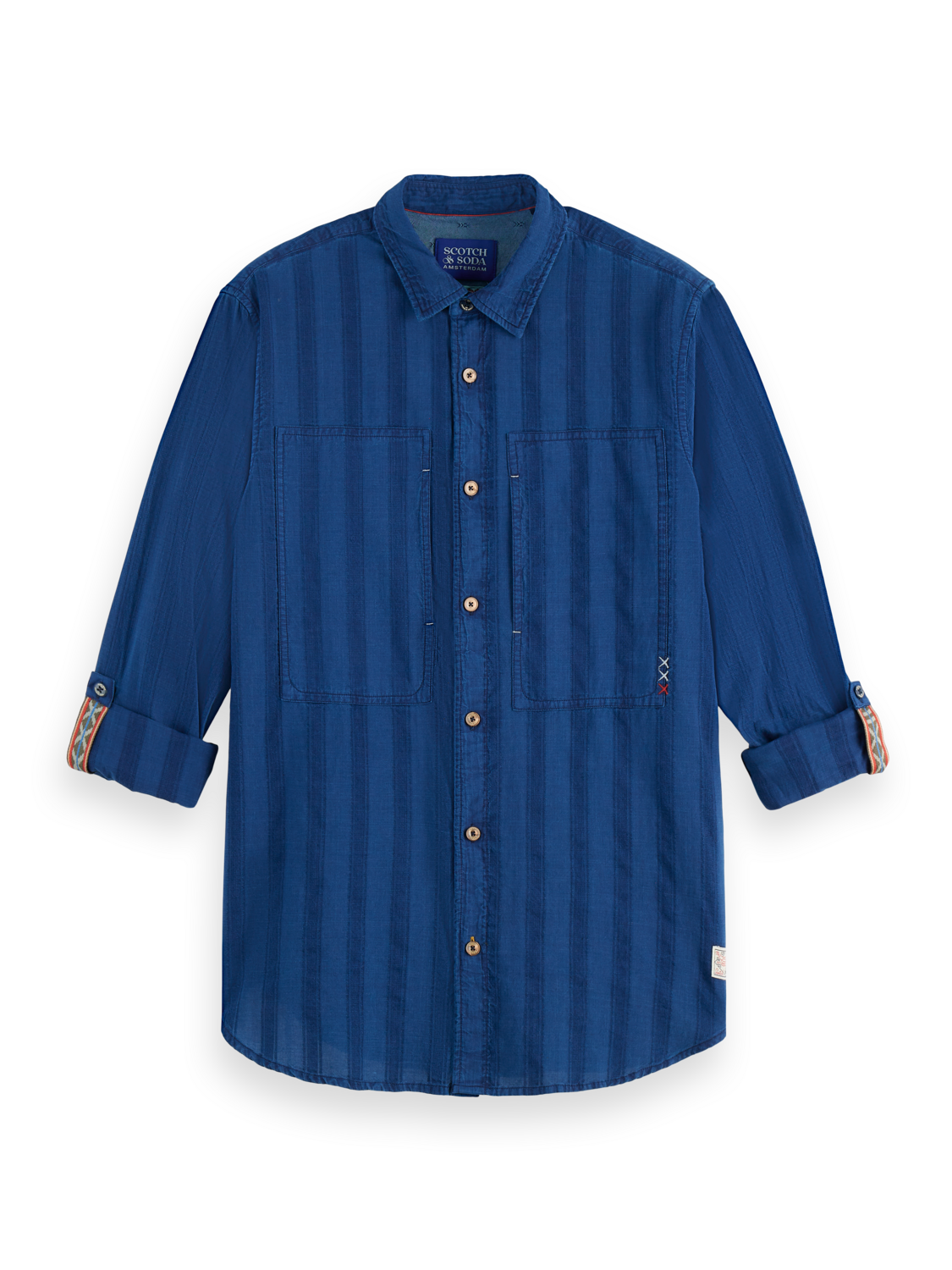 Textured striped weave shirt