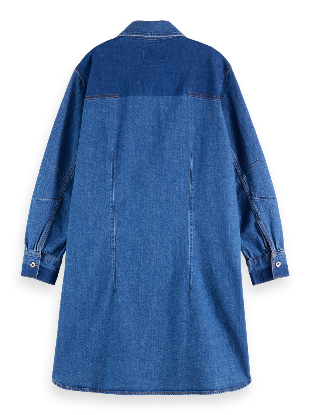 Washed denim mini shirtdress