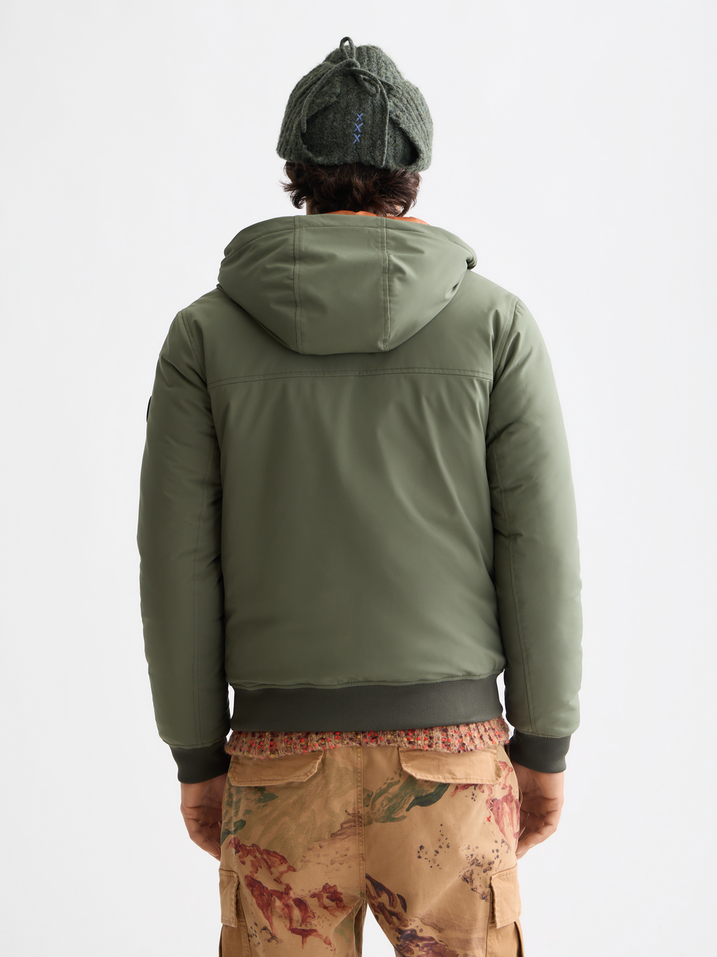 Hooded softshell padded jacket