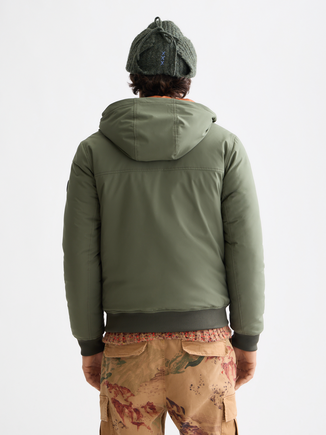 Hooded softshell padded jacket