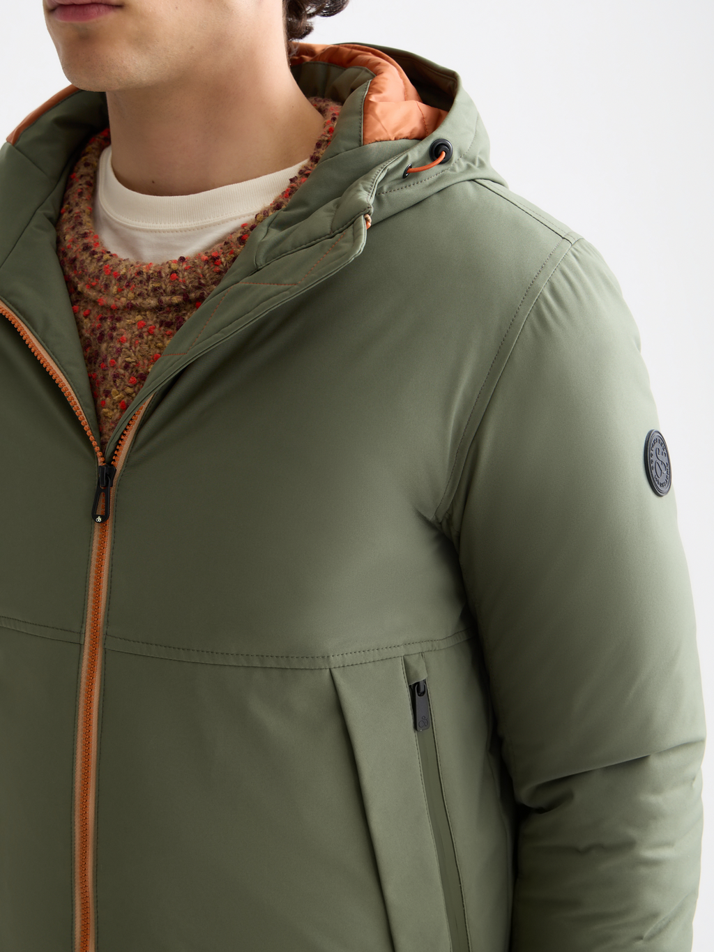 Hooded softshell padded jacket