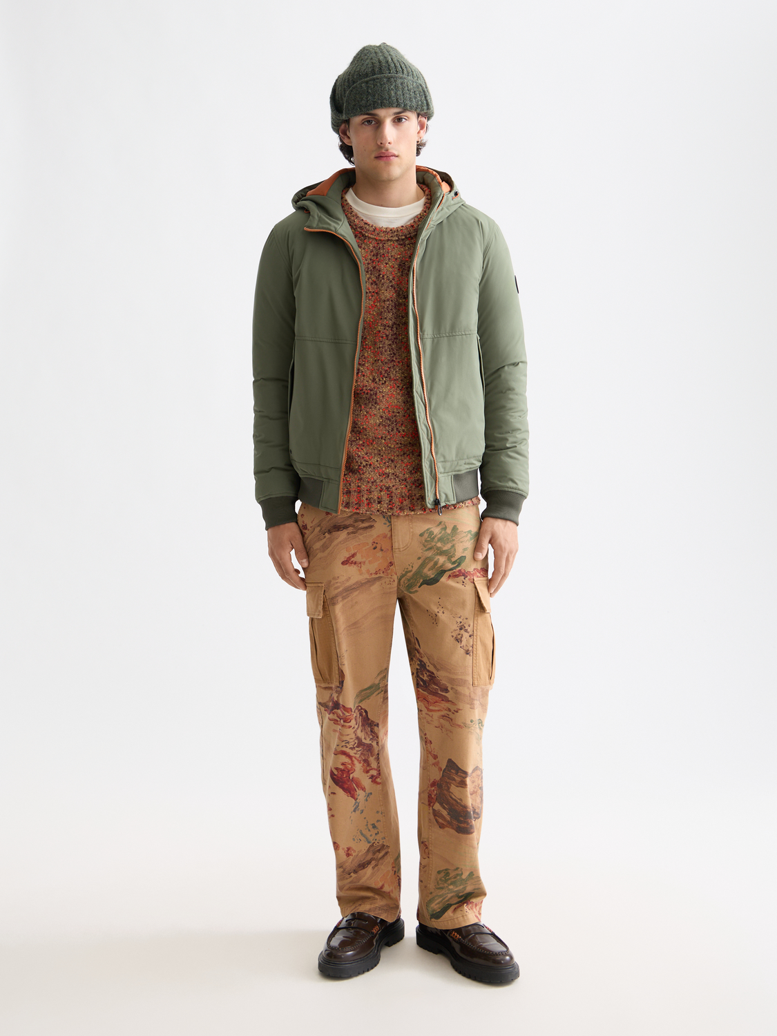 Hooded softshell padded jacket