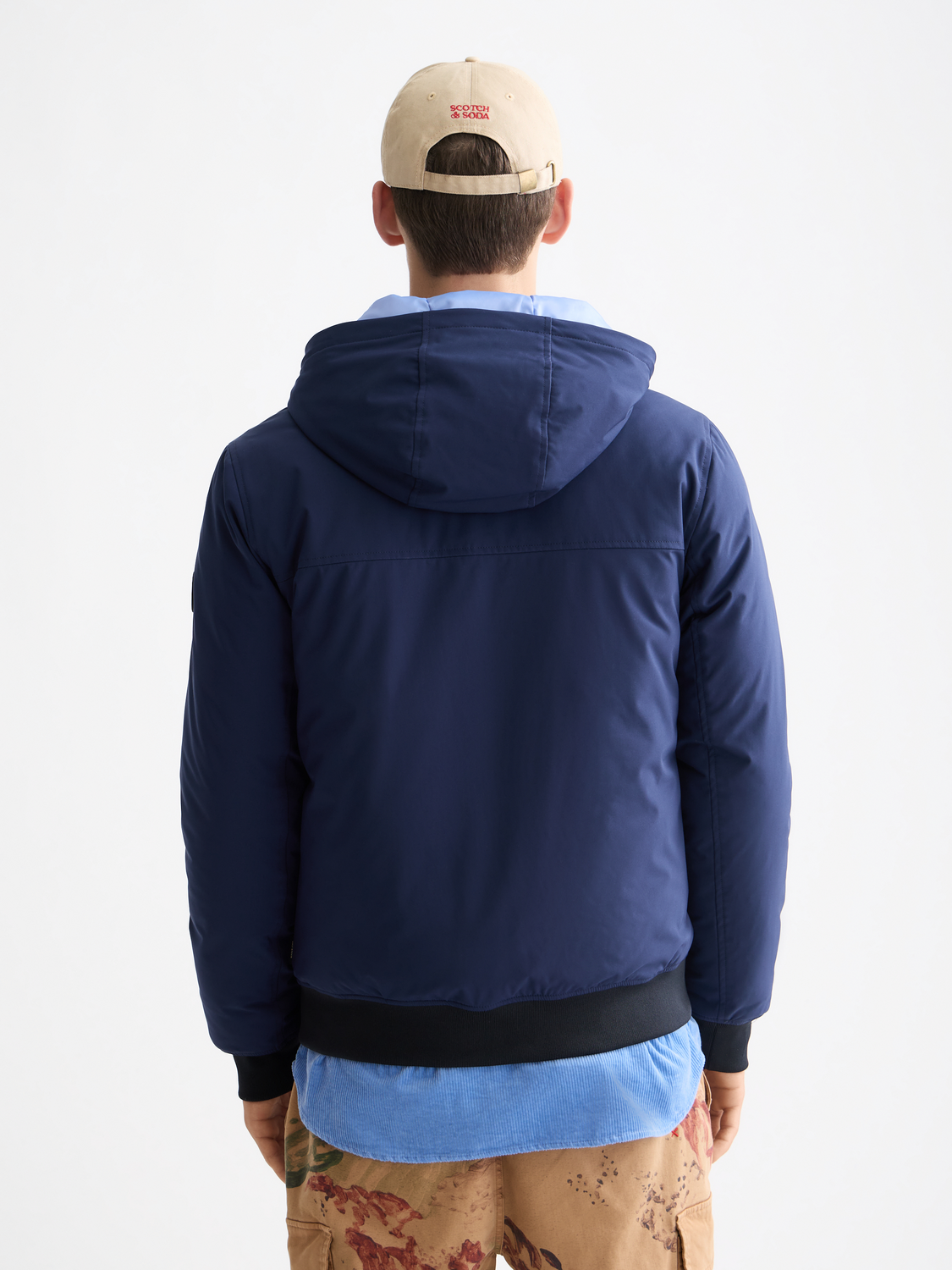 Hooded softshell padded jacket