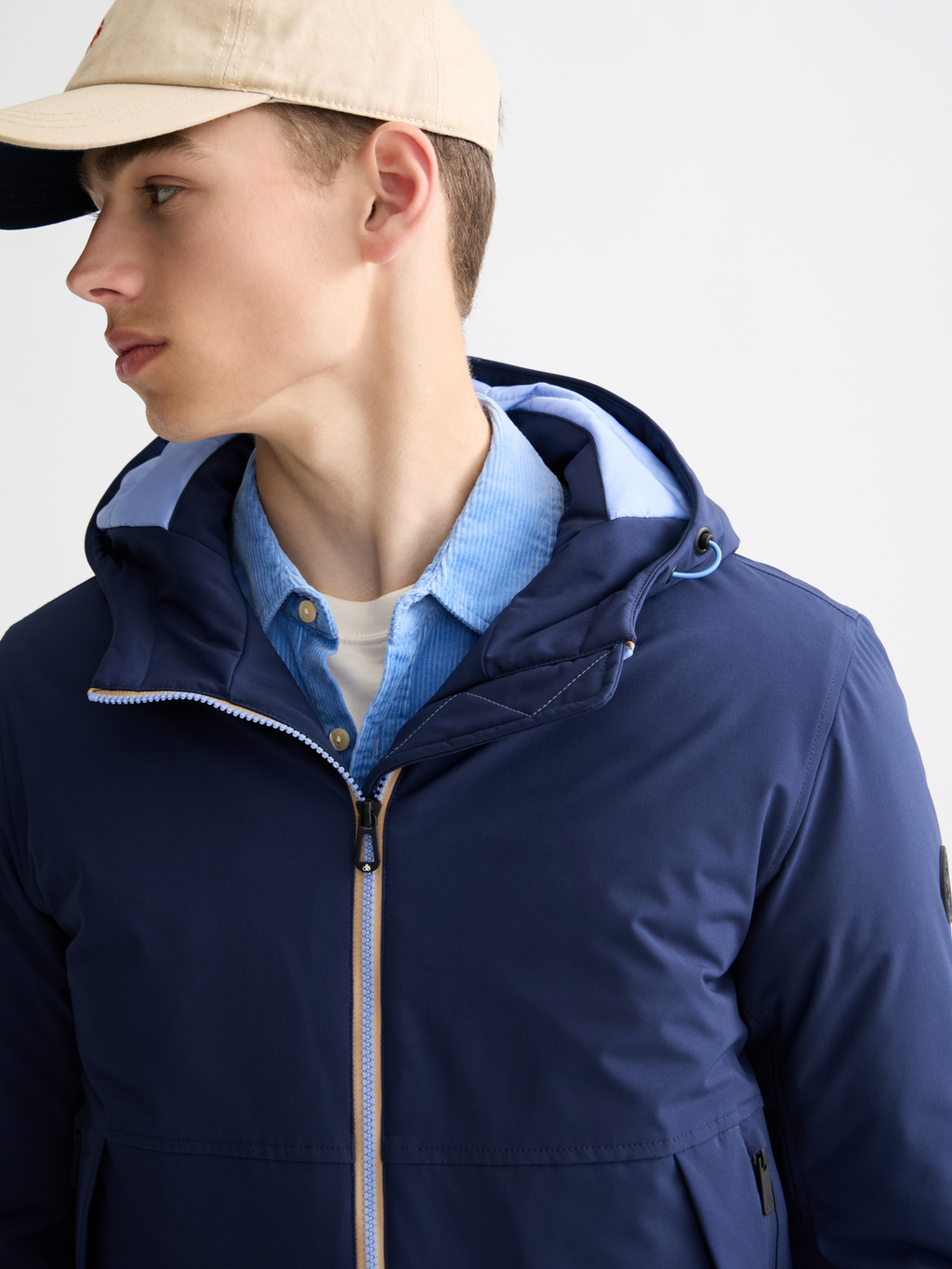 Hooded softshell padded jacket