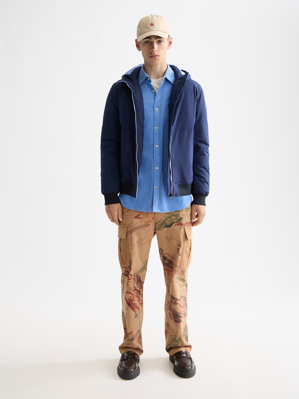 Hooded softshell padded jacket