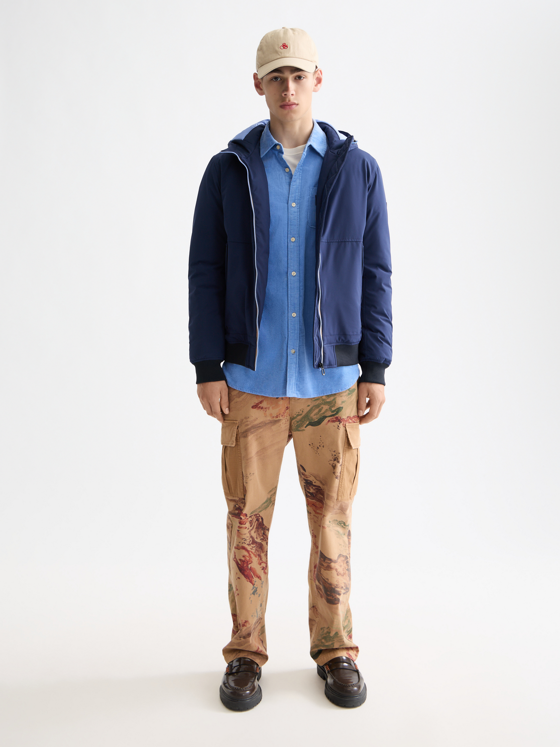 Hooded softshell padded jacket
