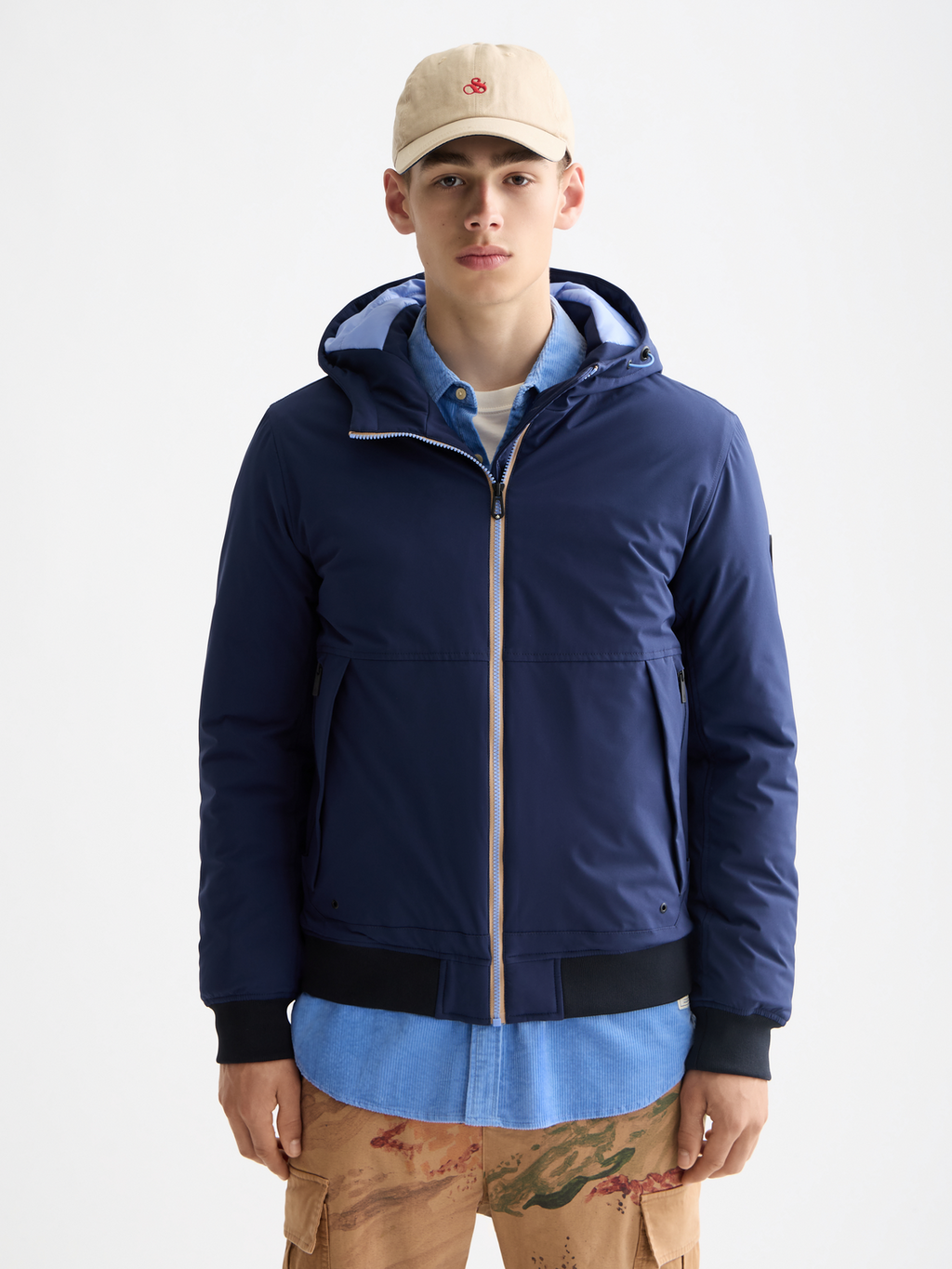 Hooded softshell padded jacket