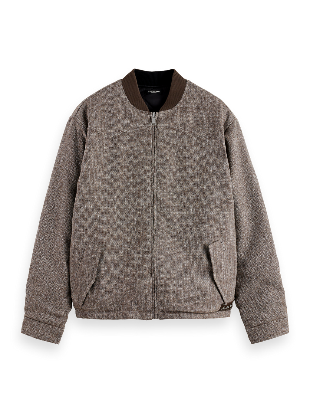 Reversible yarn-dyed padded bomber jacket