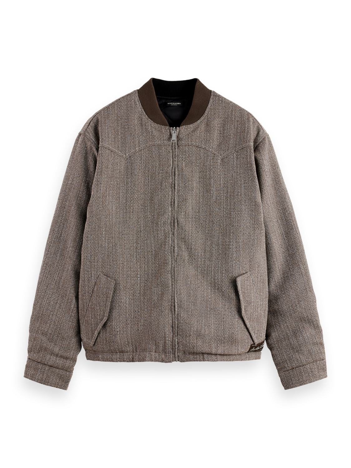 Reversible yarn-dyed padded bomber jacket
