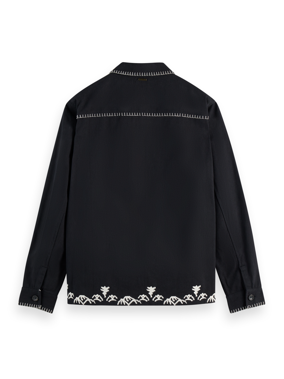 Embroidered cotton-blend worker jacket