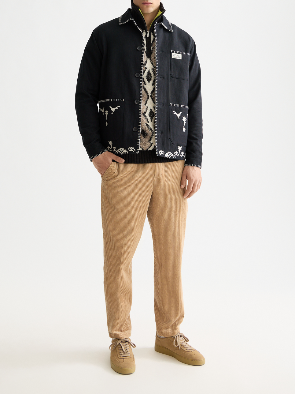Embroidered cotton-blend worker jacket – Scotch & Soda Amsterdam