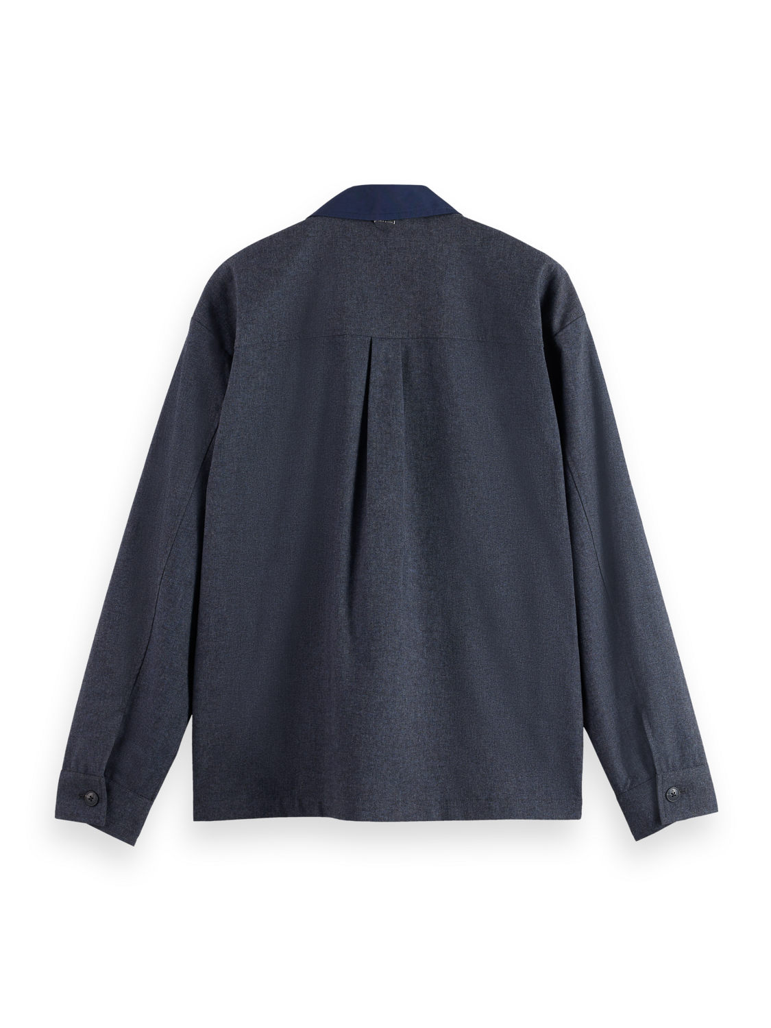 Melange cotton-blend nylon-trimmed army overshirt