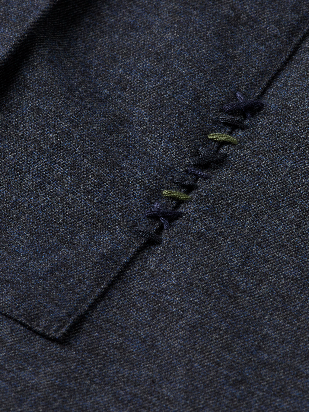 Melange cotton-blend nylon-trimmed army overshirt