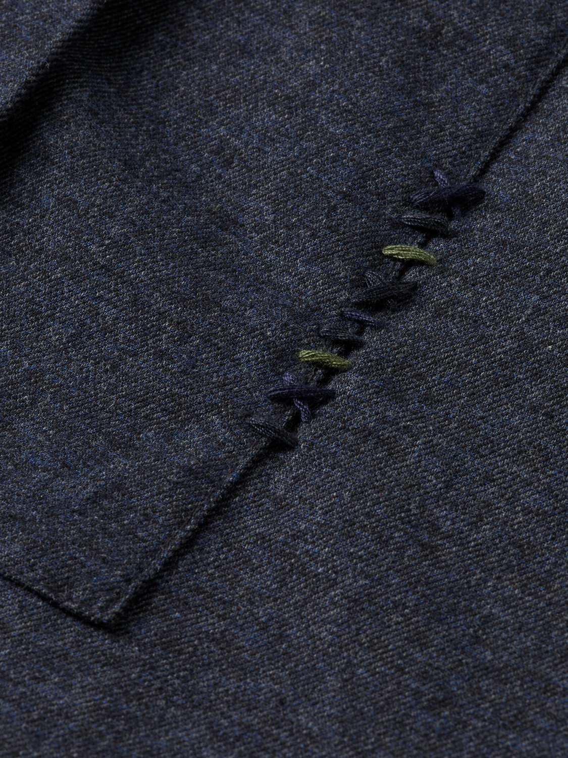 Melange cotton-blend nylon-trimmed army overshirt