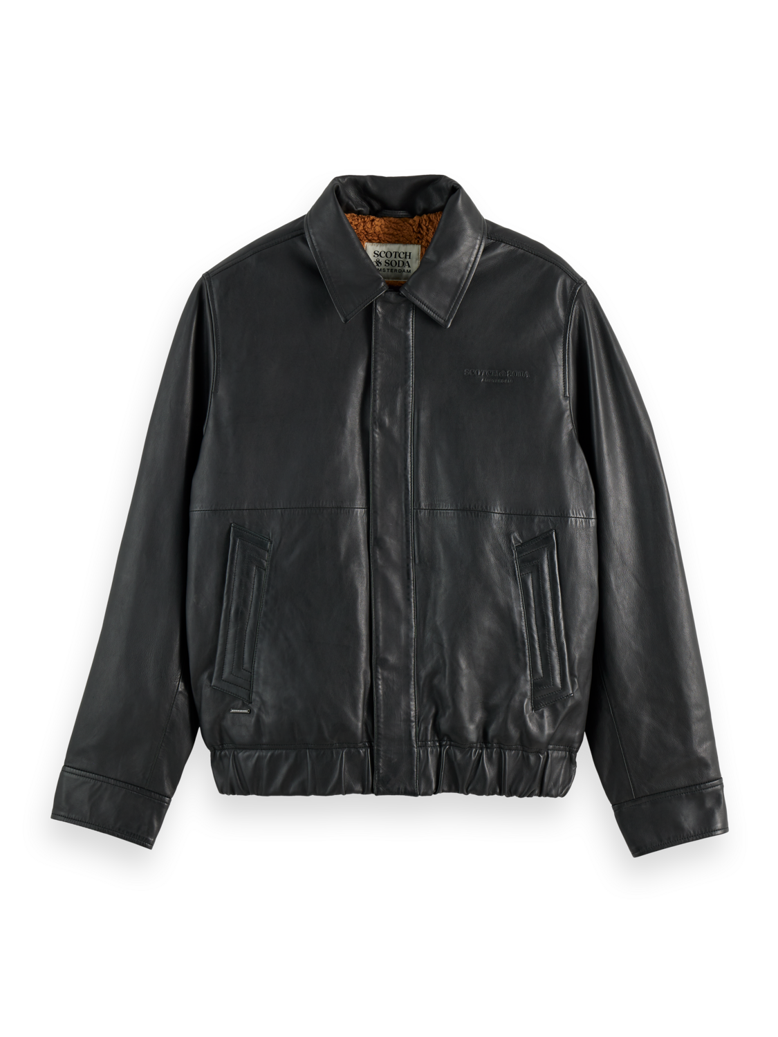 Boxy leather blouson