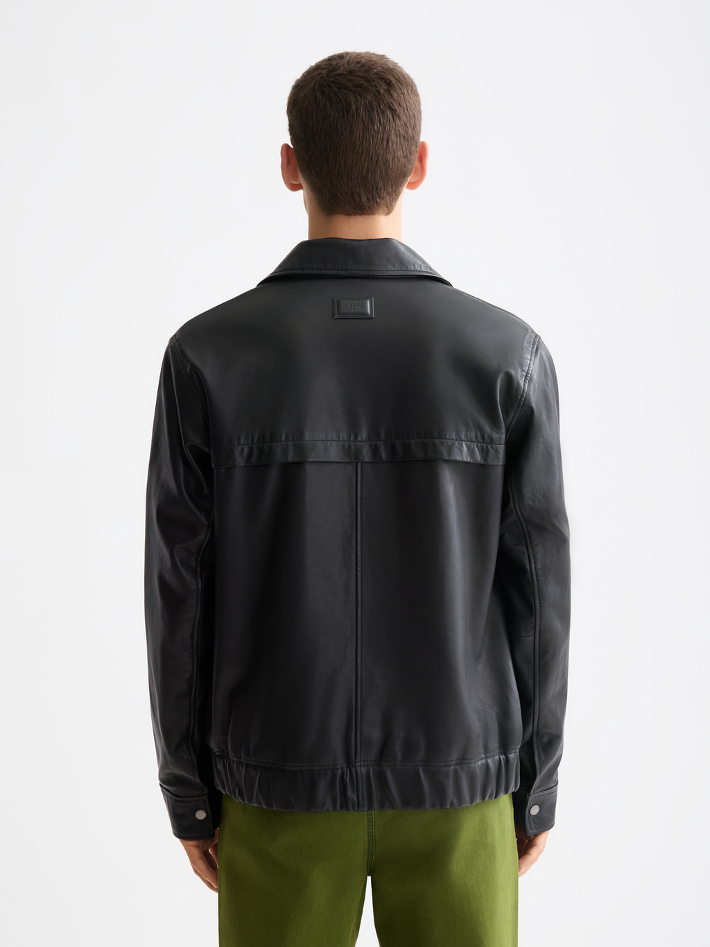 Boxy leather blouson