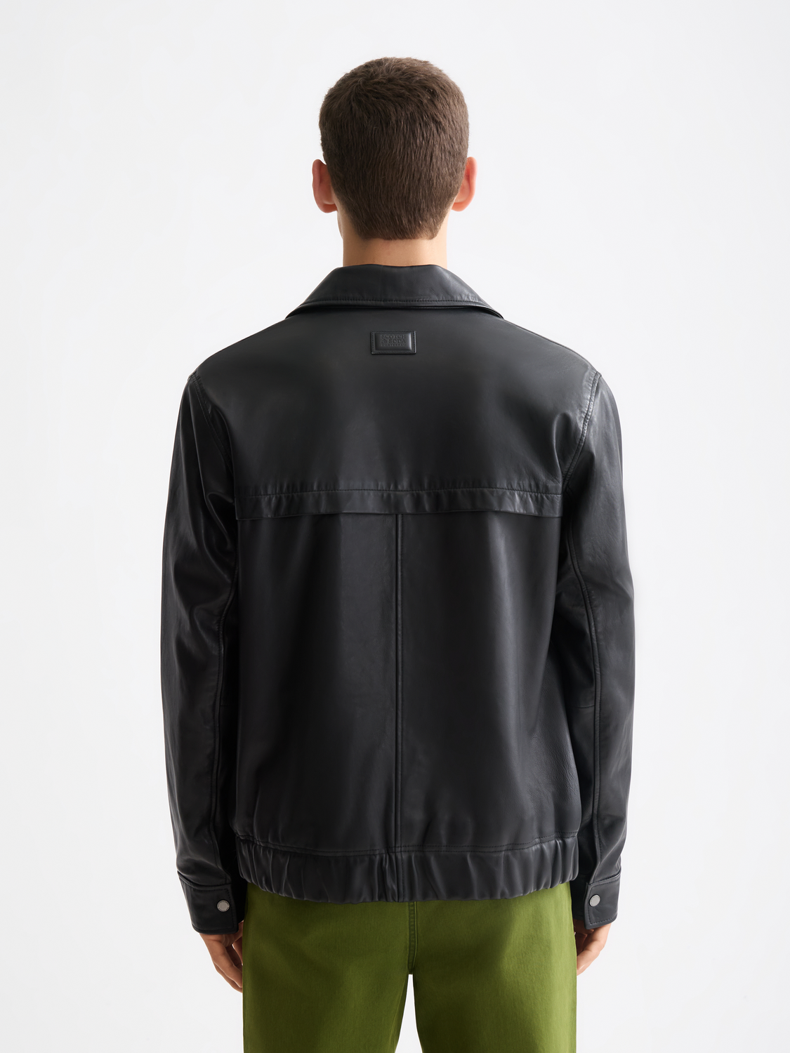 Boxy leather blouson