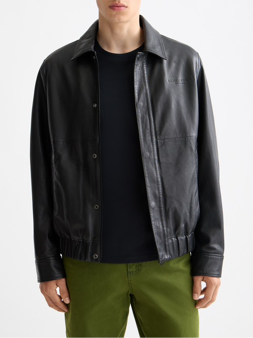 Boxy leather blouson – Scotch & Soda Amsterdam