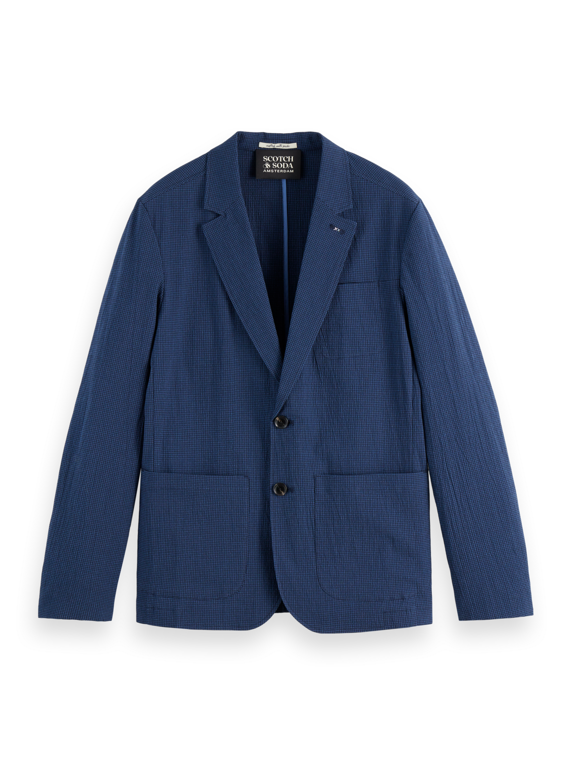 cotton-blend seersucker blazer