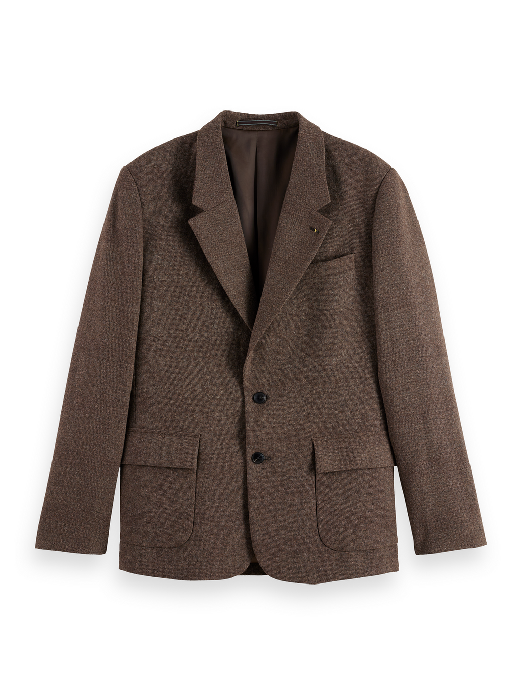 Yarn-dyed wool blend relaxed blazer