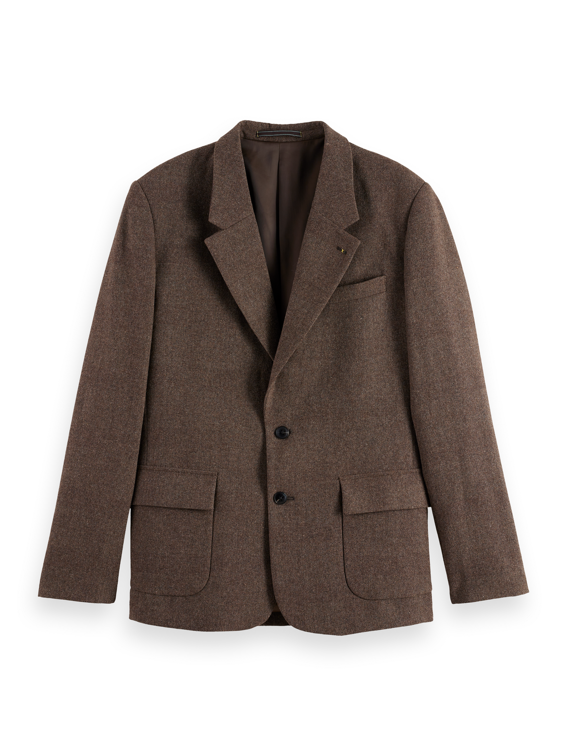Yarn-dyed wool blend relaxed fit blazer