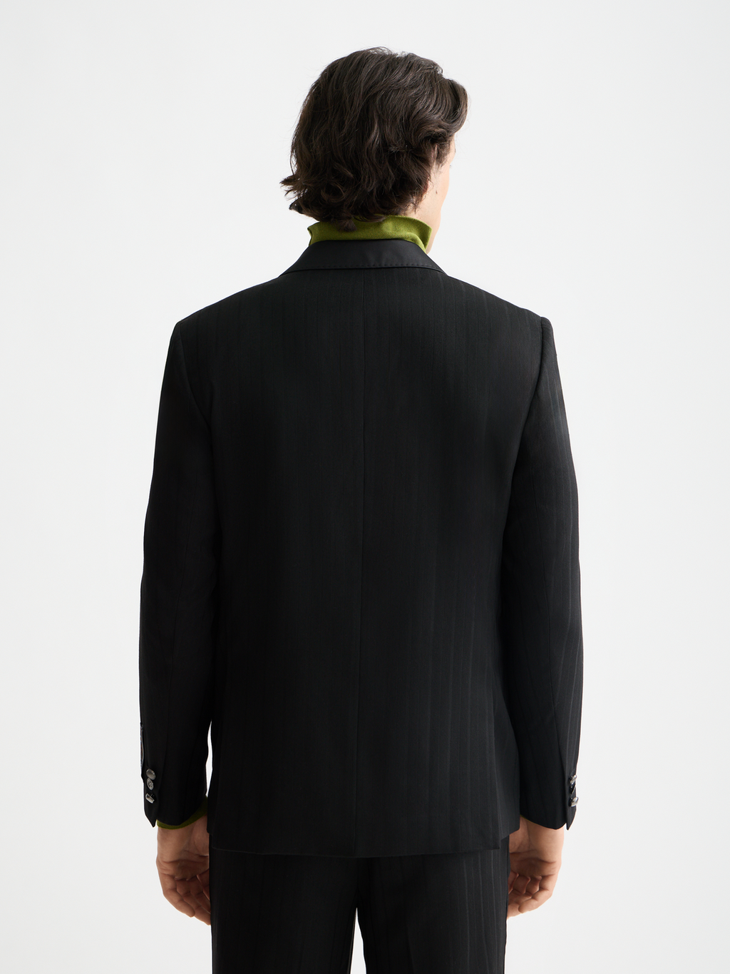 Festive double-breasted structured stripe relaxed fit blazer