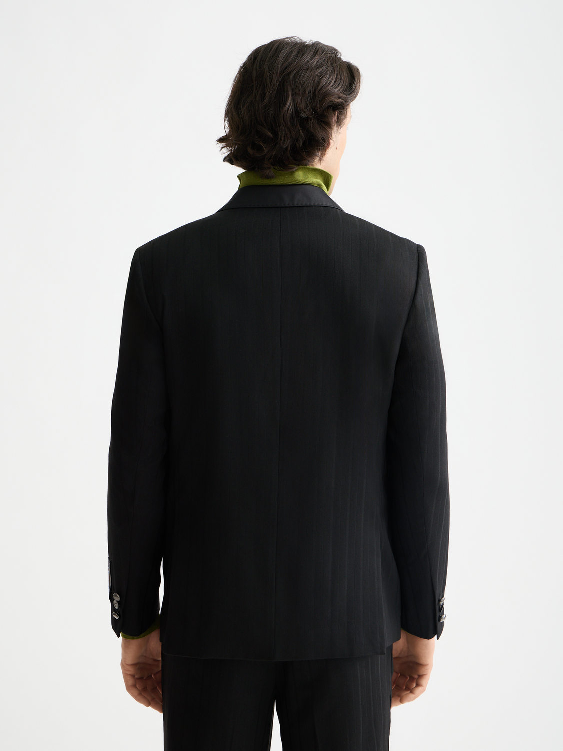 Festive double-breasted structured stripe relaxed fit blazer