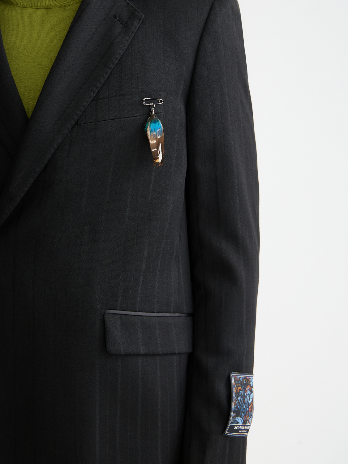 Festive double-breasted structured stripe relaxed fit blazer