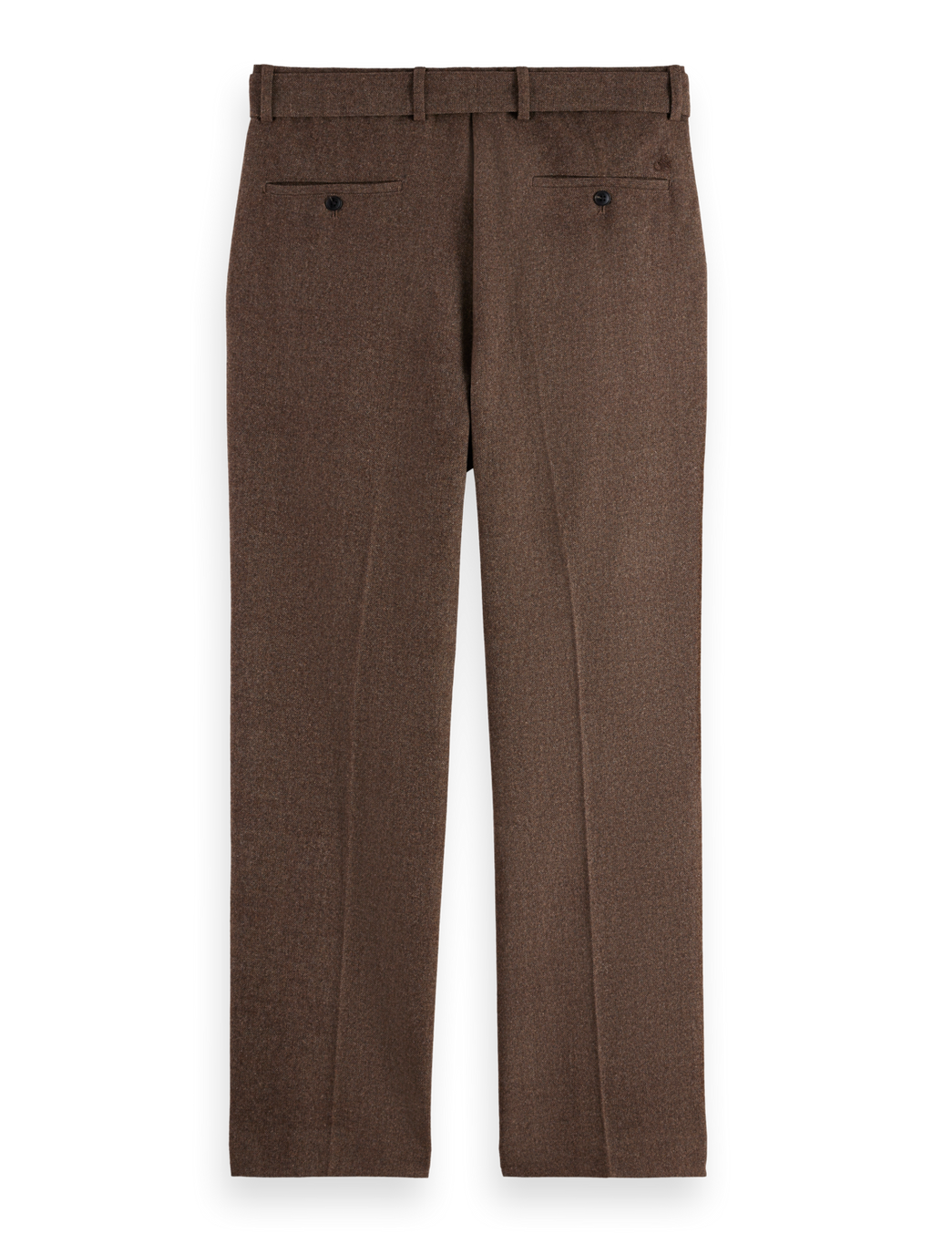 Yarn-dyed wool blend relaxed straight pleated chino