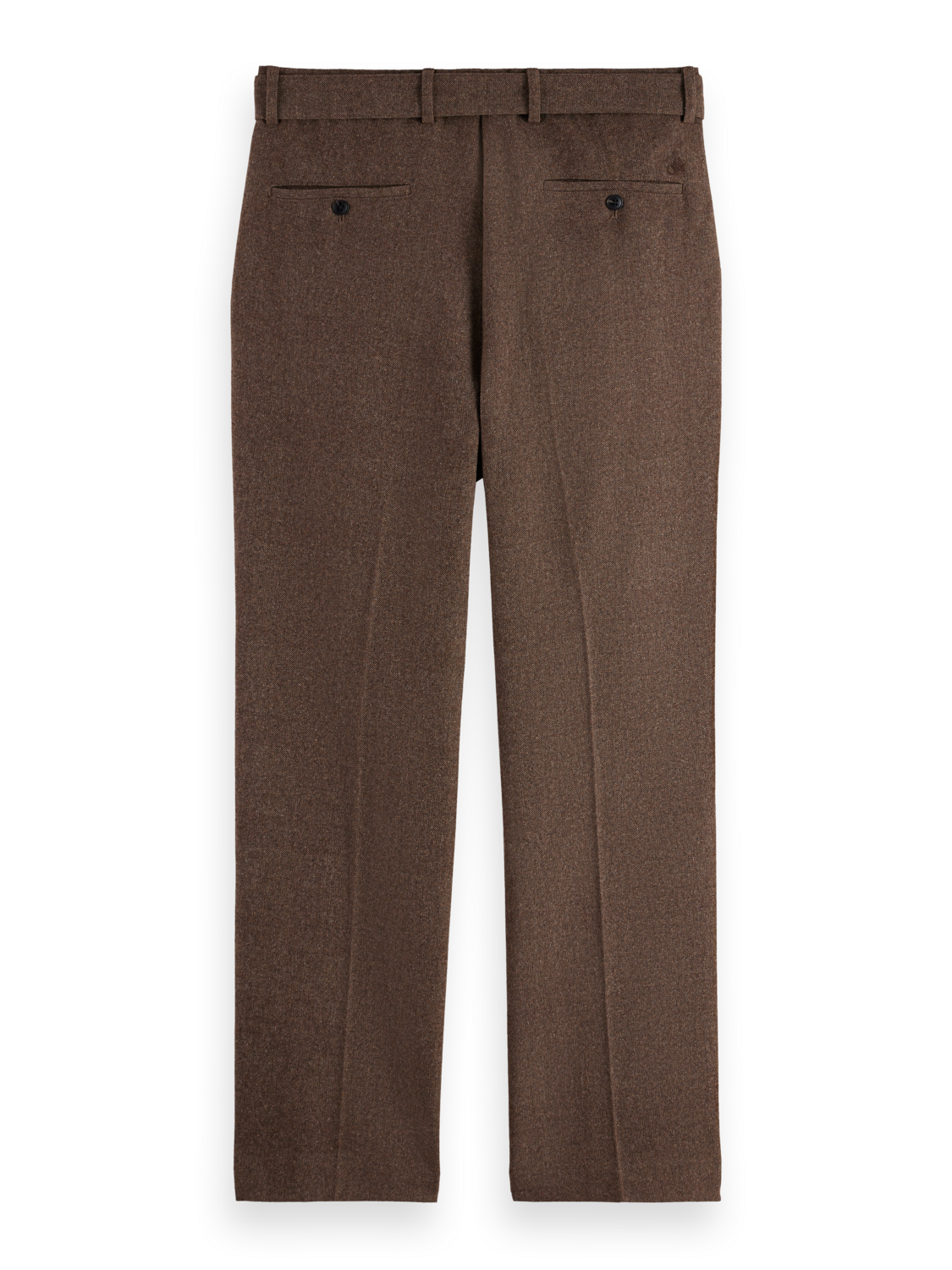 Yarn-dyed wool blend relaxed straight pleated chino