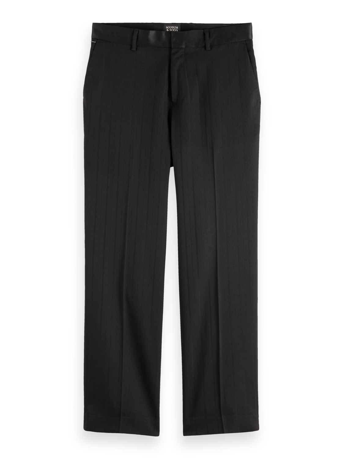 Otis- sateen-trimmed structure stripe relaxed straight chino