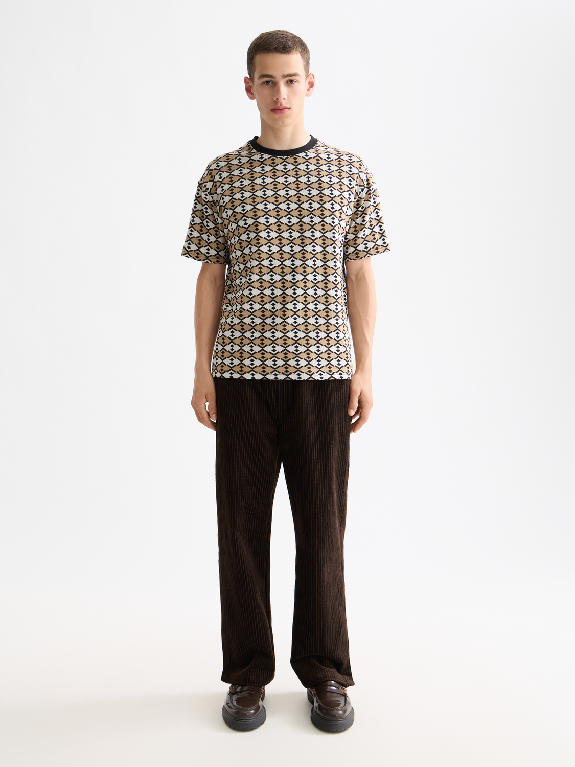 Jacquard cotton-blend corduroy relaxed fit jogger