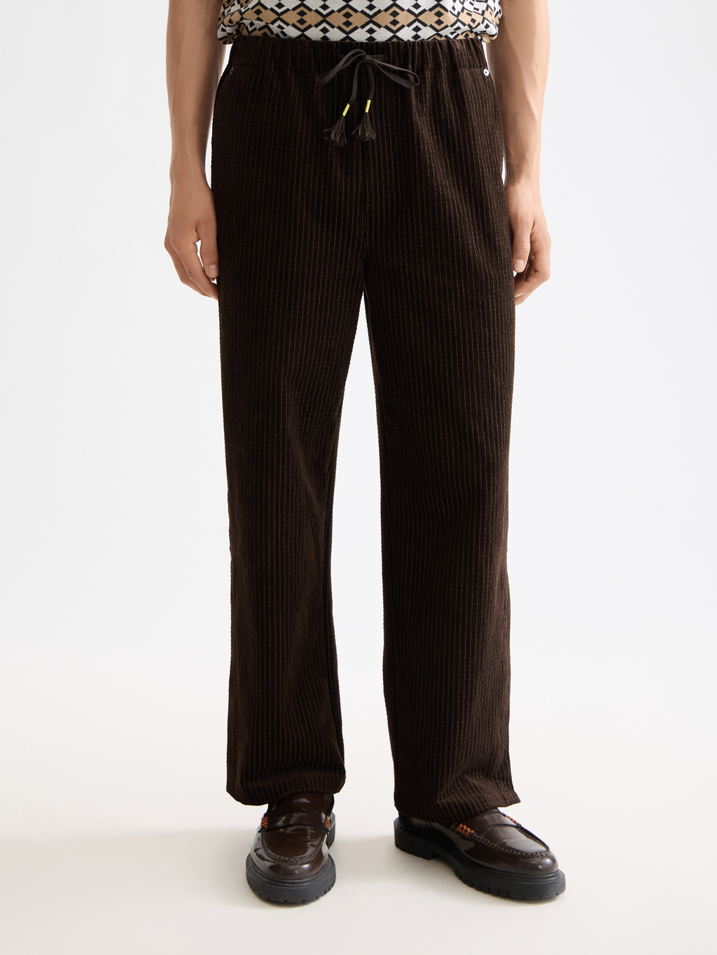 Jacquard cotton-blend corduroy relaxed fit jogger
