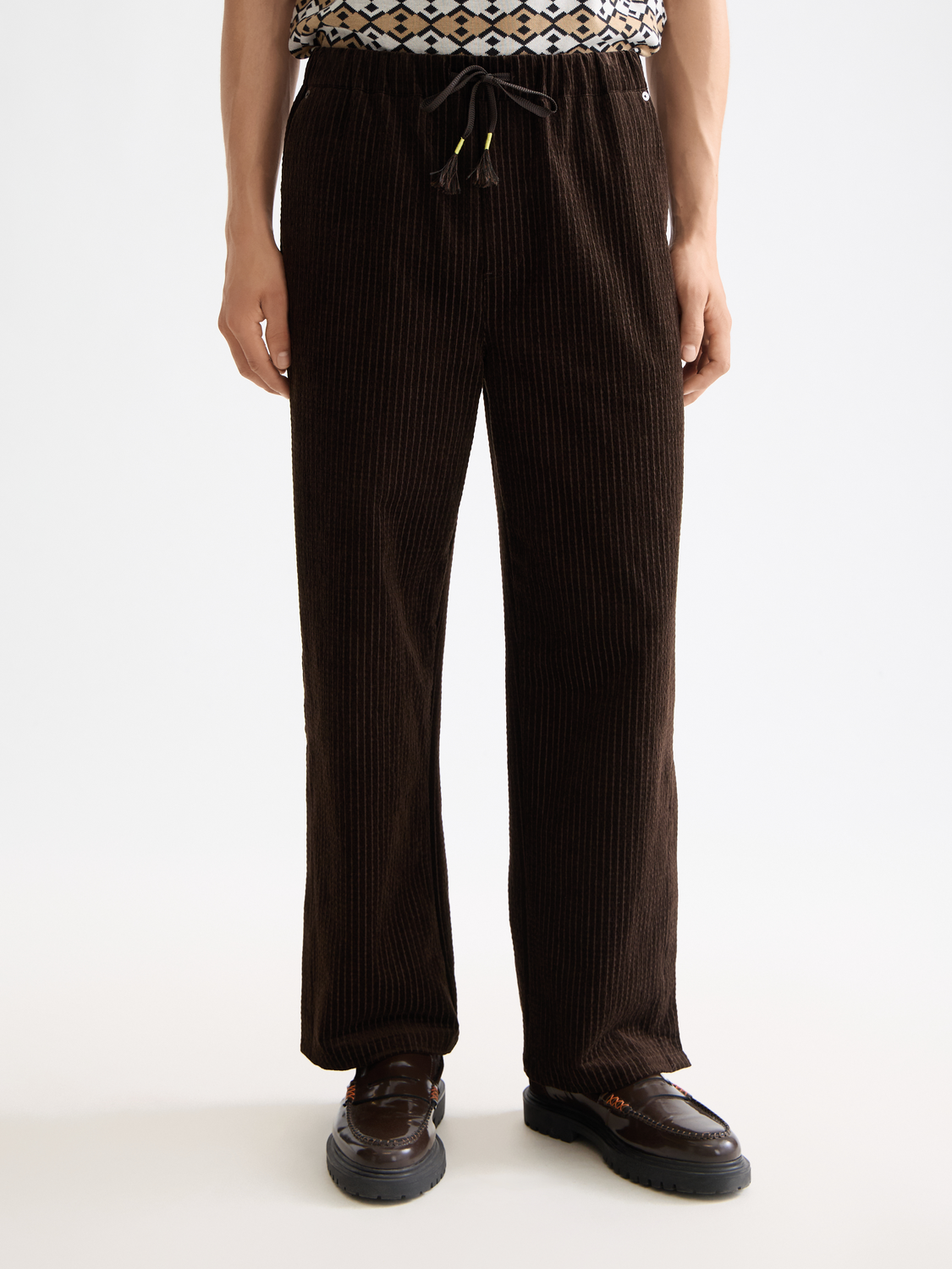 Jacquard cotton-blend corduroy relaxed fit jogger