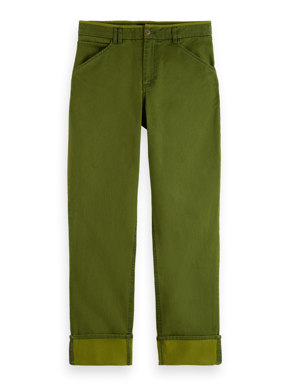 Clarke- washed cotton-blend herringbone straight fit chino