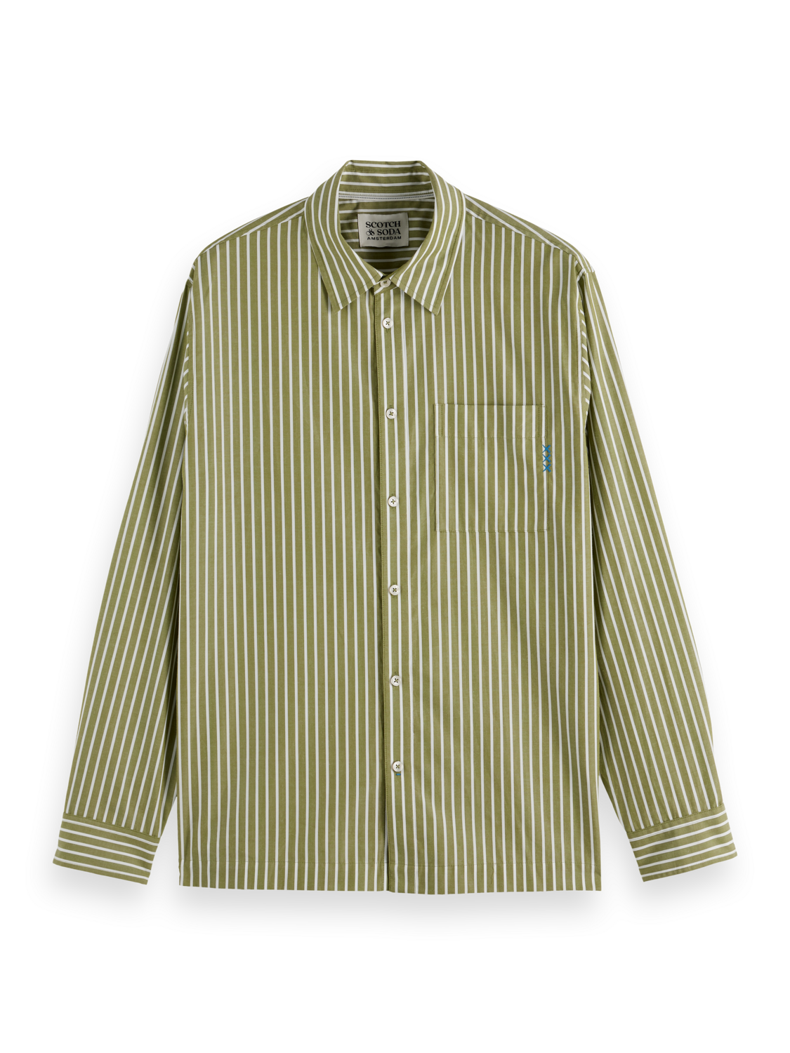 Striped poplin shirt