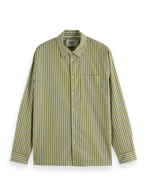Striped poplin shirt