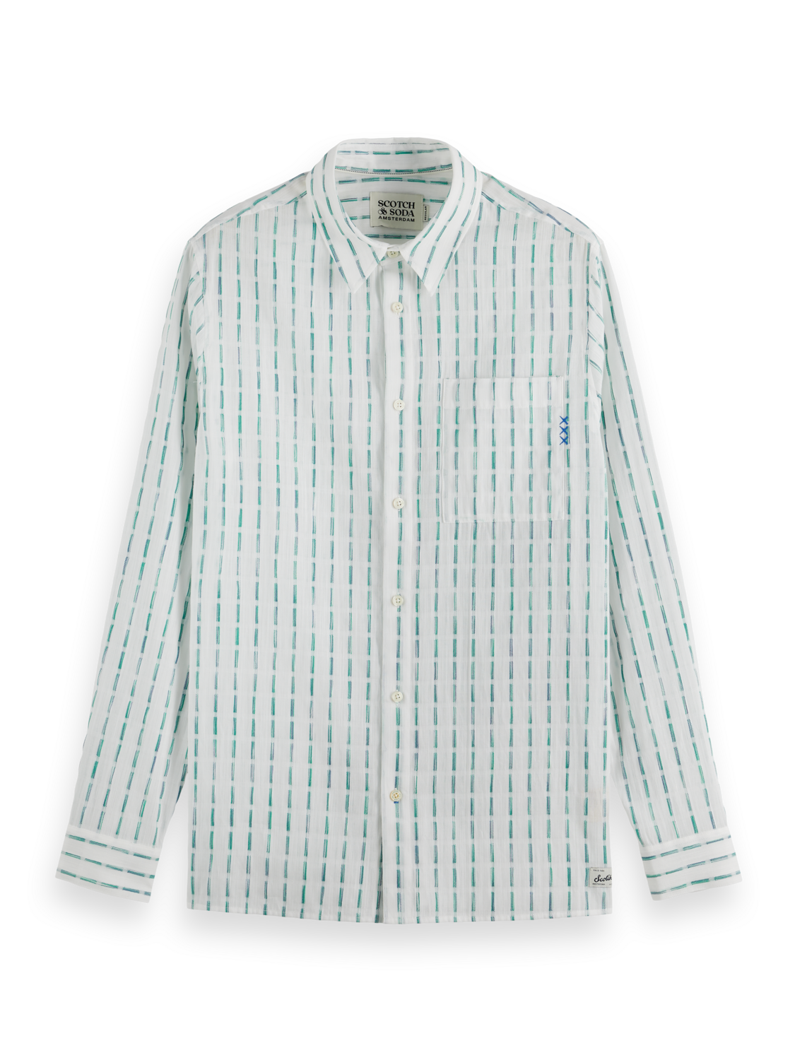 Striped cotton-voile shirt