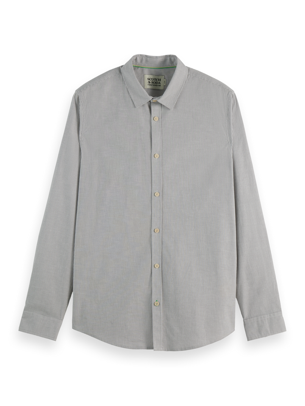 Striped slim poplin shirt