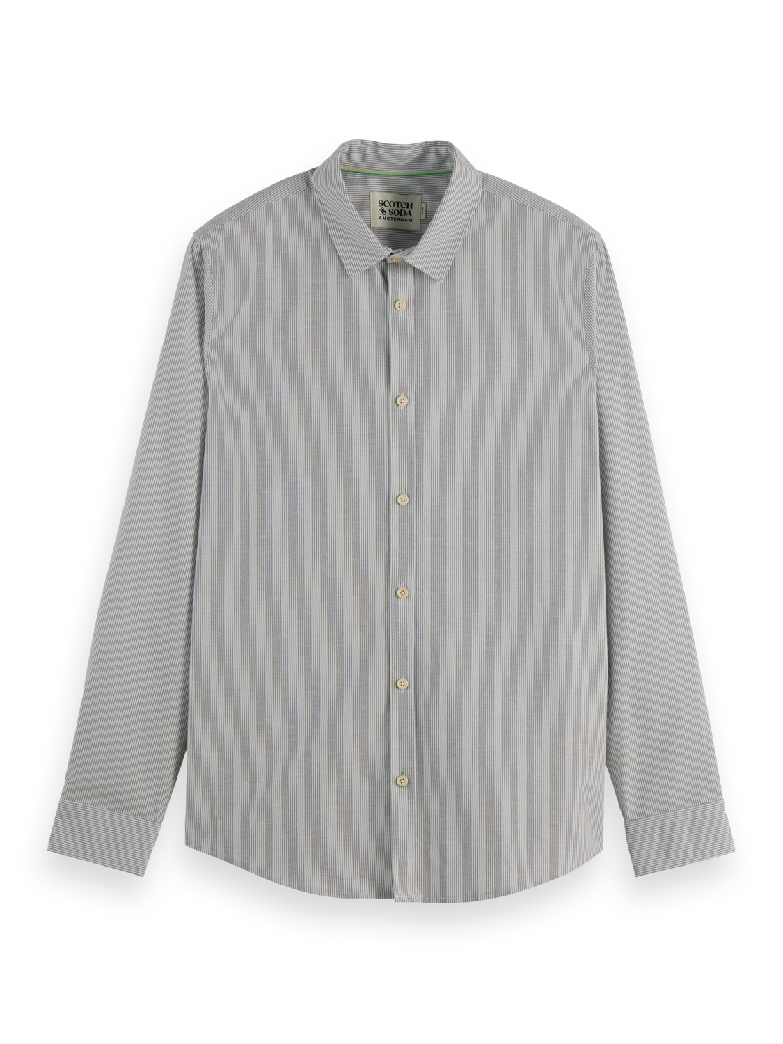 Striped slim poplin shirt