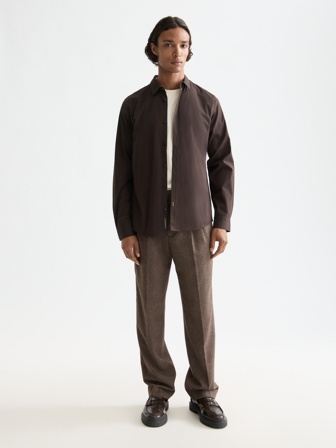 Striped slim-fit poplin shirt