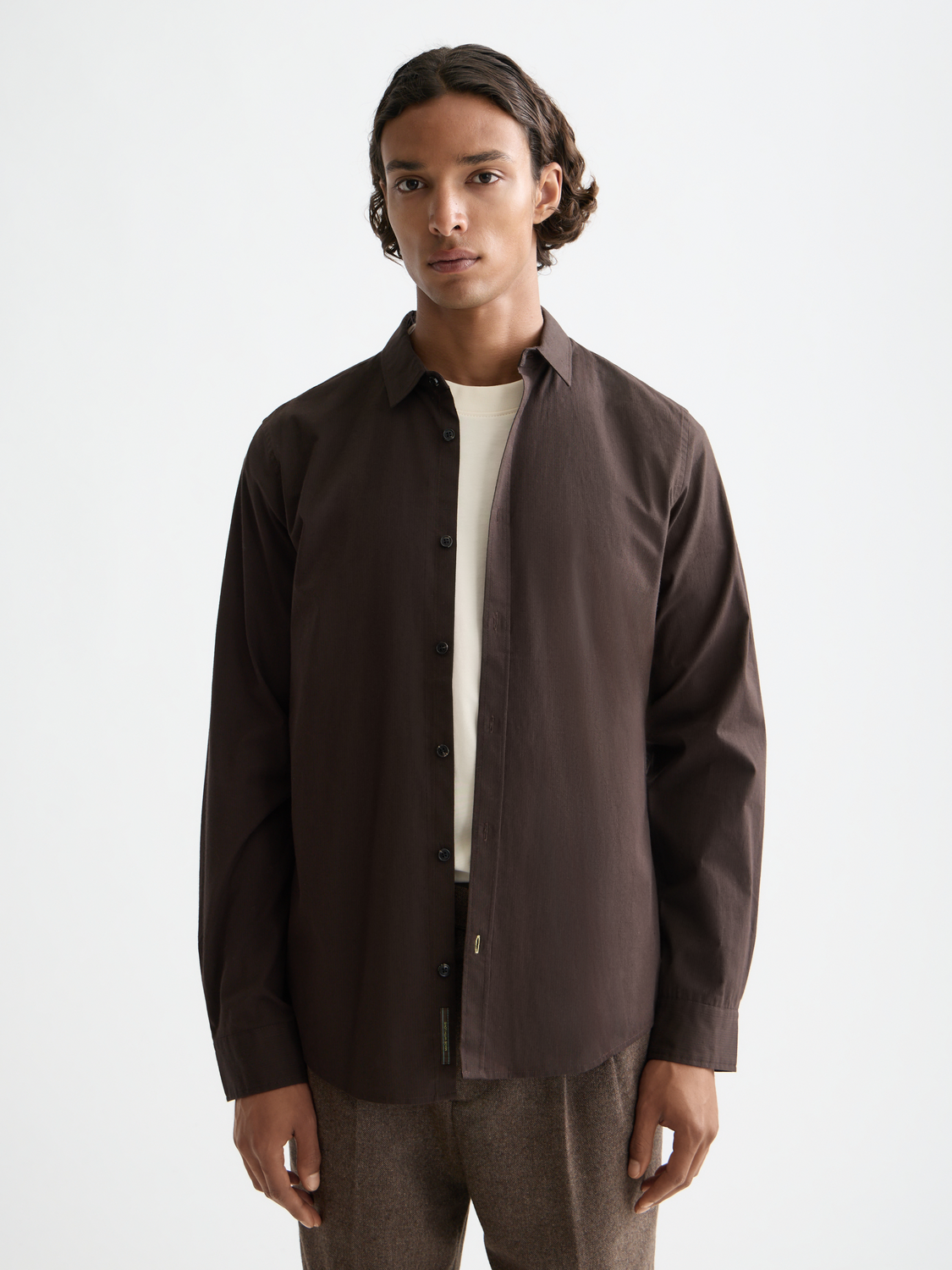Striped slim-fit poplin shirt