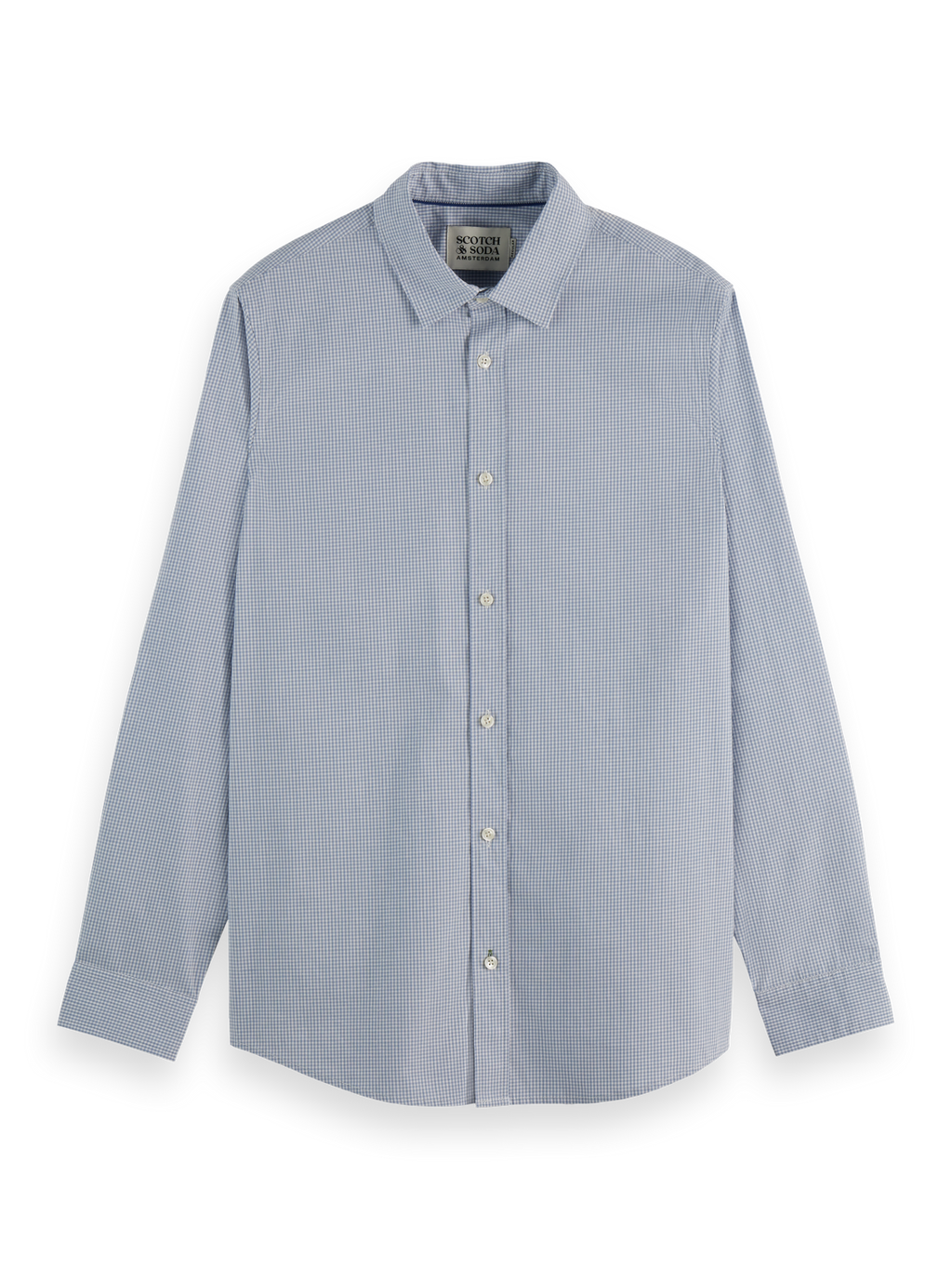 Micro-check poplin shirt