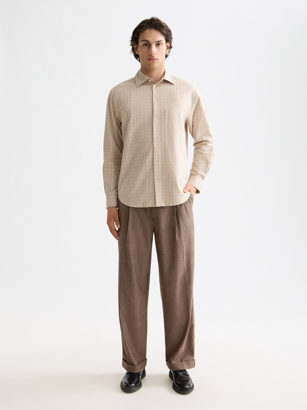 Lightweight flannel checked shirt